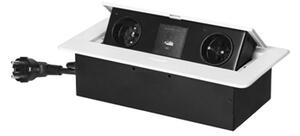 Výklopný blok zapuštěný ORNO OR-GM-9035/W, 2x 230V, 2x USB (A+C type; 3.6A), barva bílá