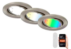 Brilo Brilo - SADA 3x LED RGBW Stmívatelné koupelnové svítidlo GU10/4,9W/230V Tuya+ DO BL1227