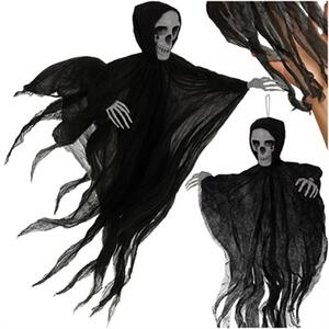 Dekorace Halloween visící kostra Ruhhy 26125, černá