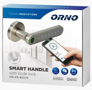Chytrá klika s dotykovou klávesnicí a čtečkou otisků prstů ORNO OR-ZS-853/N , Bluetooth 4.0, nikl