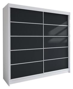 Šatní skříň STALIN IV, 180x215x58, bílá/černá
