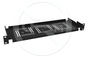 Solarix Police 19" 1U 150mm ukládací plato BK úchyt na přední lišty UP-01-B