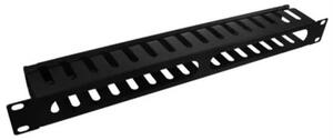 Vyvazovací panel pro RACK 1U 19" 16 průchodů, kovový, černý