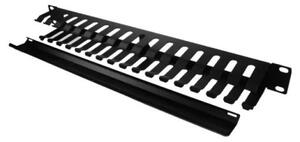 Vyvazovací panel pro RACK 1U 19" 16 průchodů, kovový, černý