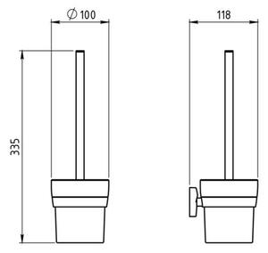 Novaservis Metalia 11 WC štětka, chrom 0133,05