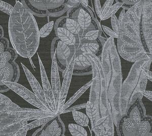A.S. Création | Vliesová tapeta na zeď Famous Garden 39346-1 | 0,53 x 10,05 m | černá, šedá, bílá