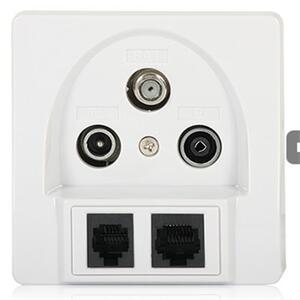 Účastnická zásuvka satelitní koncová SIGNAL TV/R/SAT/RJ-45/RJ-11