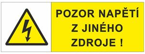 Nálepka "Pozor napětí z jiného zdroje" 7,4 x 2,6cm