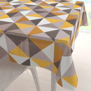Biante Sametový čtvercový ubrus Tamara TMR-020 Žluto-šedé trojúhelníky 50x50 cm