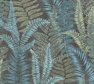 A.S. Création | Vliesová tapeta na zeď Famous Garden 39347-3 | 0,53 x 10,05 m | modrá, zelená, černá