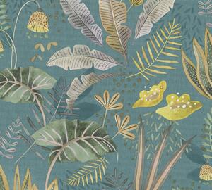 A.S. Création | Vliesová tapeta na zeď Famous Garden 39348-3 | 0,53 x 10,05 m | vining ivy, zelená, žlutá, vícebarevná