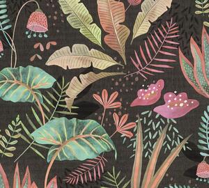 A.S. Création | Vliesová tapeta na zeď Famous Garden 39348-1 | 0,53 x 10,05 m | černá, vícebarevná, zelená, růžová