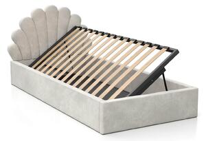 Čalouněná dětská postel 90x200 s roštem a úložným prostorem, šedá Velvet Kids Line 3 Mušle