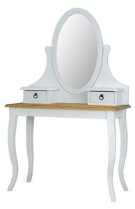 Toaletní stolek z masivu TOL 02 - K17 bílý vosk