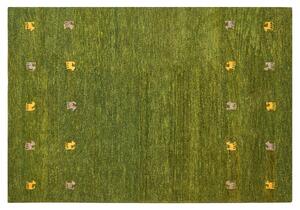 Vlněný koberec gabbeh 140 x 200 cm zelený YALAFI