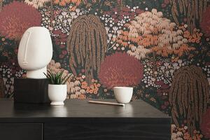 A.S. Création | Vliesová tapeta na zeď Famous Garden 39350-4 | 0,53 x 10,05 m | černá, oranžová, meruňková, vínová, růžová, vícebarevná