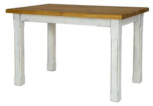 Dřevěný stůl 80x140 MES 02 A s hladkou deskou - K17 bílý vosk