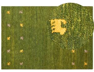 Vlněný koberec gabbeh 160 x 230 cm zelený YALAFI