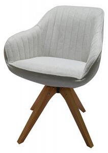 Bílá čalouněná otočná židle nohy dub Tereza