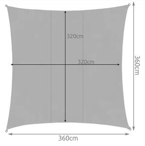 Plachta proti slunci 3,6x3,6 m Gardlov 23164, šedá