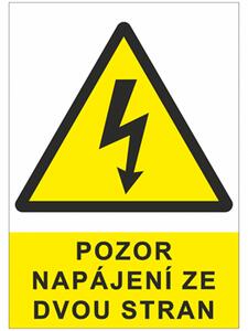 Nálepka "Pozor napájení ze dvou stran" A8