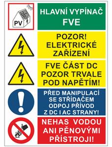 Nálepka "Sdružená tabulka na FVE", A6