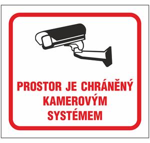 Nálepka "Prostor je chráněný kamerovým systémem" 10x9cm