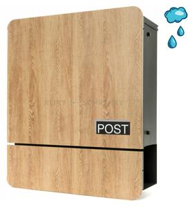 S3639 poštovní schránka Antracit + imitace dřeva, Barva Antracit + dřevo