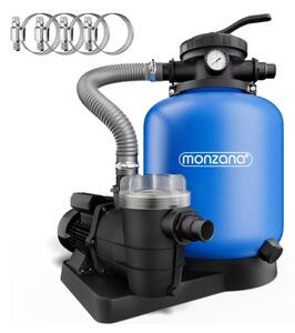 Písková filtrace k bazénu AQUA s předfiltrem, 13 200 l/h, modrá Monzana