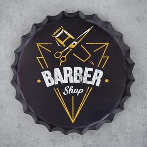 Pivní víčko na zeď Barber Shop