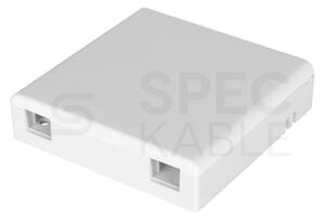 Zásuvka NEKU pro optiku FO FTTH na 2 adaptery SC simplex na omítku bílá