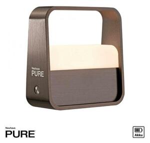 PAUL NEUHAUS LED stolní lampa Pure Go tmavá hnědá na baterie dotykový vypínač USB 2700K PN 4055-34