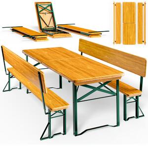 Pivní set PRAKTIK s opěradly, 170cm, hnědá Jurhan