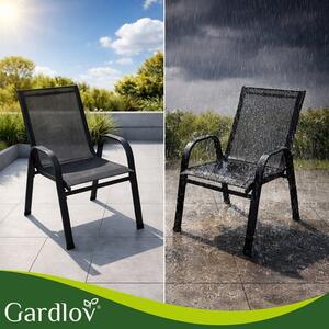 Balkonový set stůl + 2 židle černý Gardlov 27568