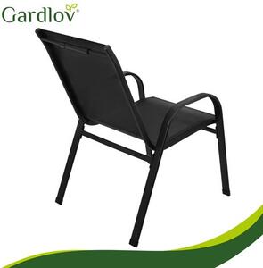 Balkonový set stůl + 2 židle černý Gardlov 27568