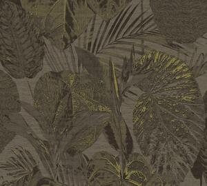 A.S. Création | Vliesová tapeta na zeď Famous Garden 39355-2 | 0,53 x 10,05 m | hnědá, černá, zlatá