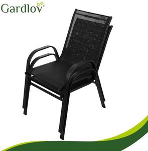Balkonový set stůl + 2 židle černý Gardlov 27568