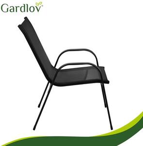 Balkonový set stůl + 2 židle černý Gardlov 27568