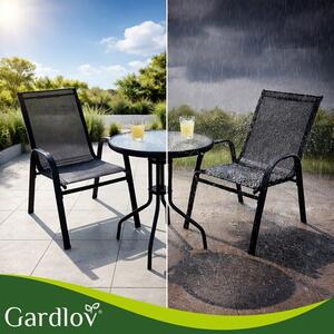 Balkonový set stůl + 2 židle černý Gardlov 27568