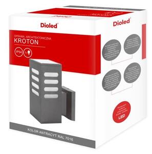 Venkovní svítidlo nástěnné DIOLED KROTON, E27, IP54, černá RAL 9005