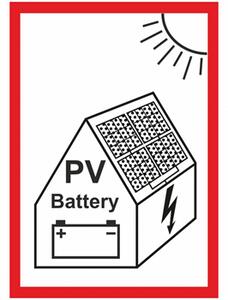 Nálepka "PV + baterie symbol na fotovoltaiku" A7