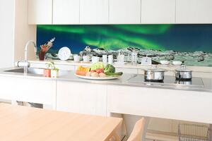 DIMEX | Fototapeta do kuchyně Aurora KI-350-139 | 350 x 60 cm | zelená, modrá, bílá, černá