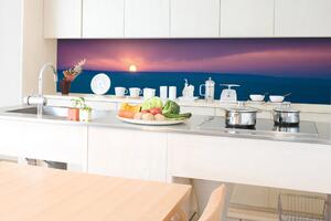 DIMEX | Fototapeta do kuchyně Východ slunce KI-350-138 | 350 x 60 cm | modrá, fialová, růžová