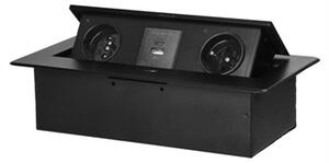 Výklopný blok zapuštěný ORNO OR-GM-9034/B, 2x 230V, 1x USB-A, 1x USB-C, černá