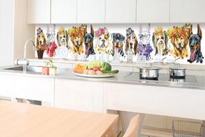 DIMEX | Fototapeta do kuchyně Portét psů KI-350-110 | 350 x 60 cm | vícebarevná