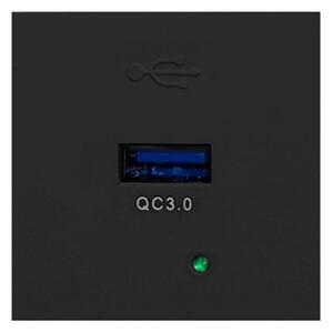 ORNO Modulární nabíjecí USB port OR-GM-9010/B/USBQ, Quick charge, barva černá