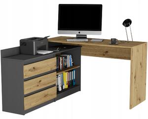 Rohový PC stolek Norgu (artisan + antracit). Akce -16%