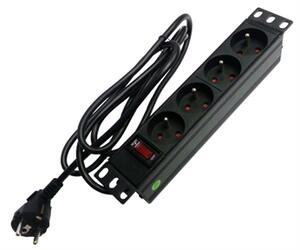 Napájecí lišta do racku Alantec 22.5086 10" panel 1U, 4 zásuvky, vypínač, 1,8m