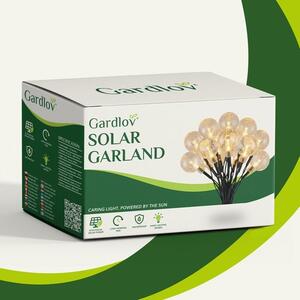 Solární dekorační řetěz girlanda 6m, 2V, IP44 Gardlov 23864
