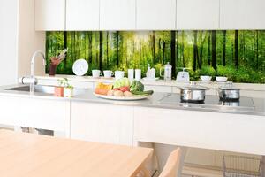 DIMEX | Fototapeta do kuchyně Svěží les KI-350-133 | 350 x 60 cm | zelená, hnědá